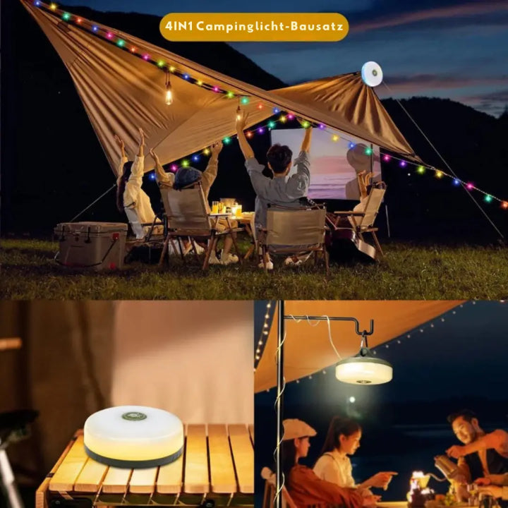 Calyra Camping Lantern - 4-in-1 LED, Rechargeable with RGB Fairy Lights 6