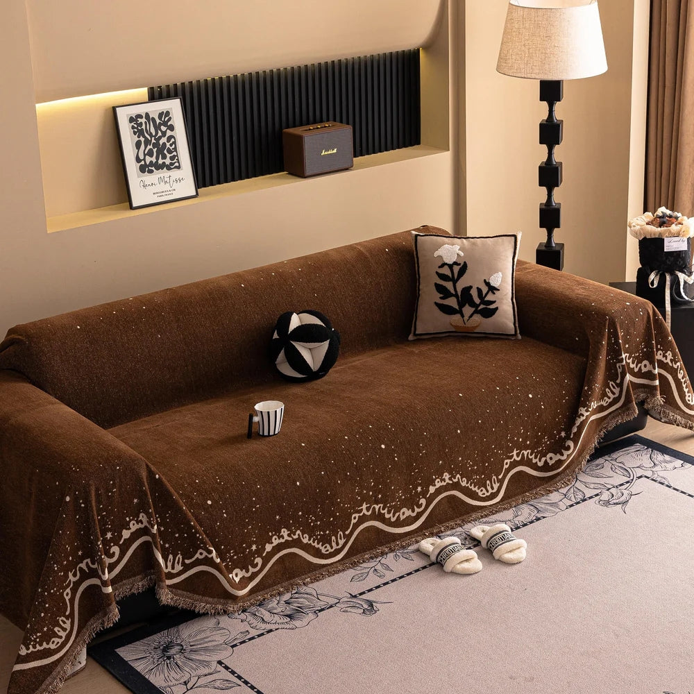 Cascadia Sofa Cover - Chenille, Glittering Design, Pet-Friendly, Machine Washable 0