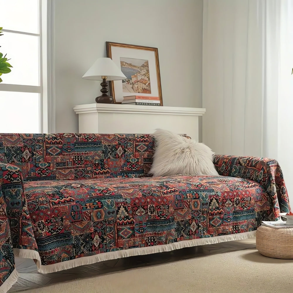 Cascadia Sofa Cover - Geometric Chenille, Vintage Charm 1