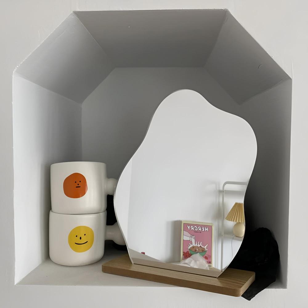 Chic Curves Mirror - Adjustable Acrylic Design, Modern Accent 2