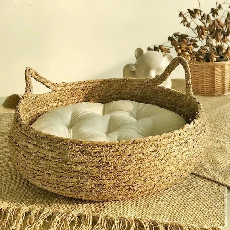 Cielo Cat Bed - Split Bamboo, Super Soft Plush Cushion 4