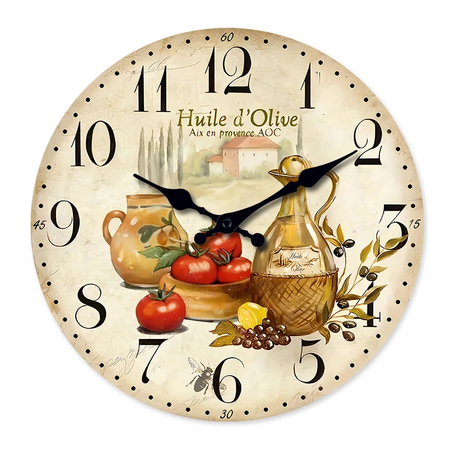 Classiqua Wall Clock Decor - Provençal Style Wooden, Silent Design 0