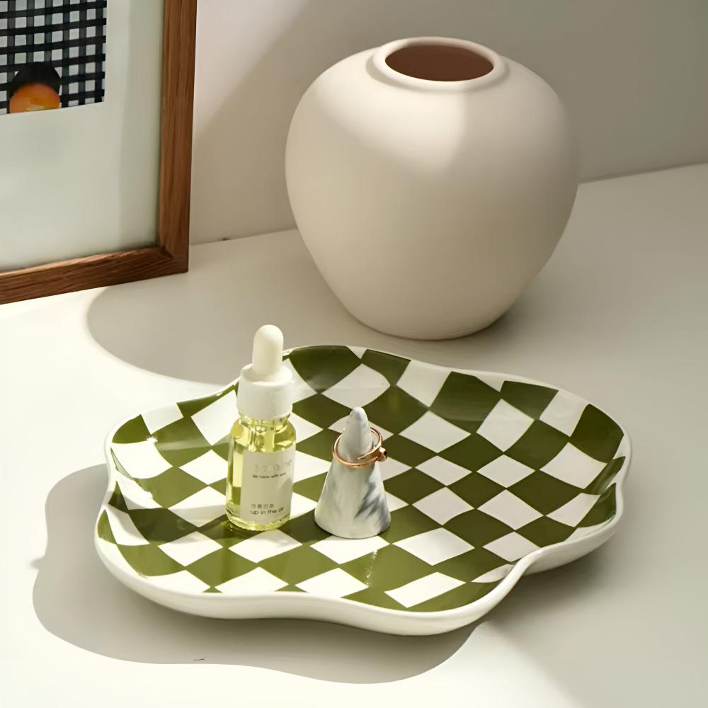 Cleo Checkered Plate - Durable Ceramic, Versatile Dishware 6