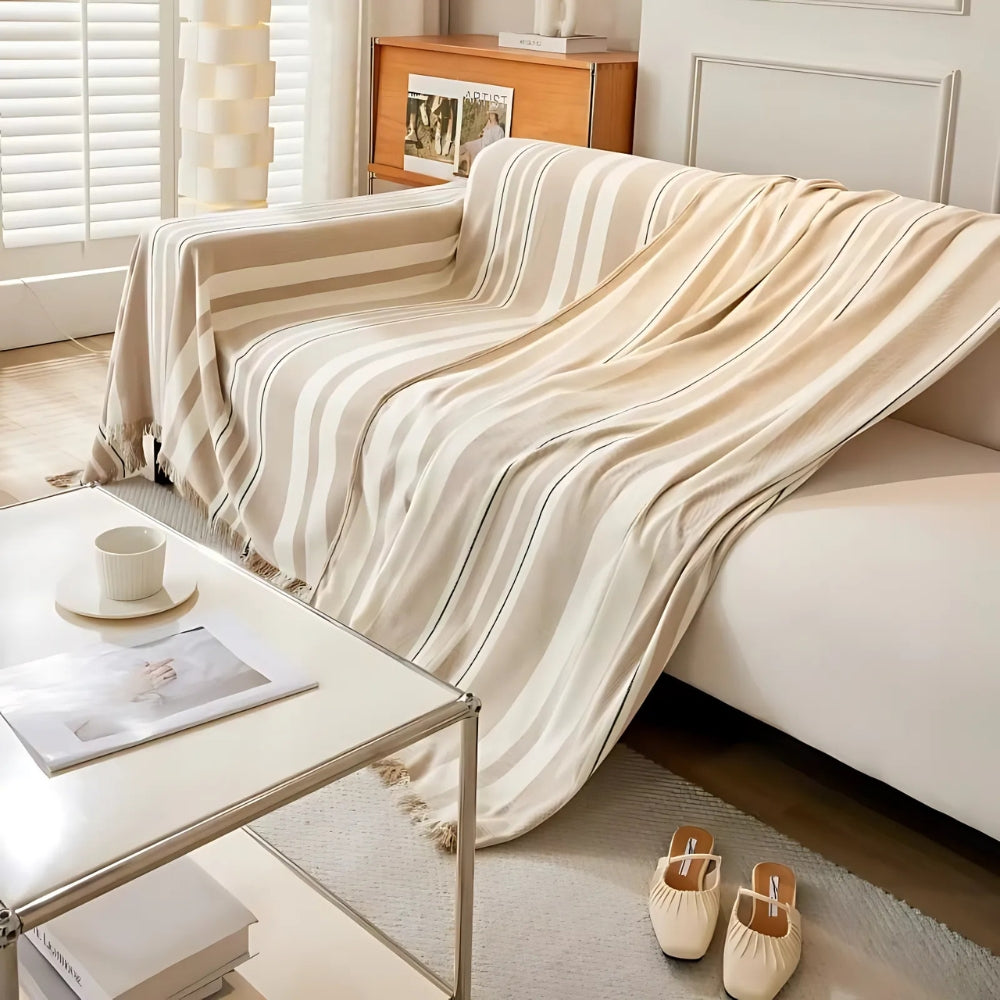 Cleo Sofa Cover - Breathable Chenille, Timeless Stripes 4