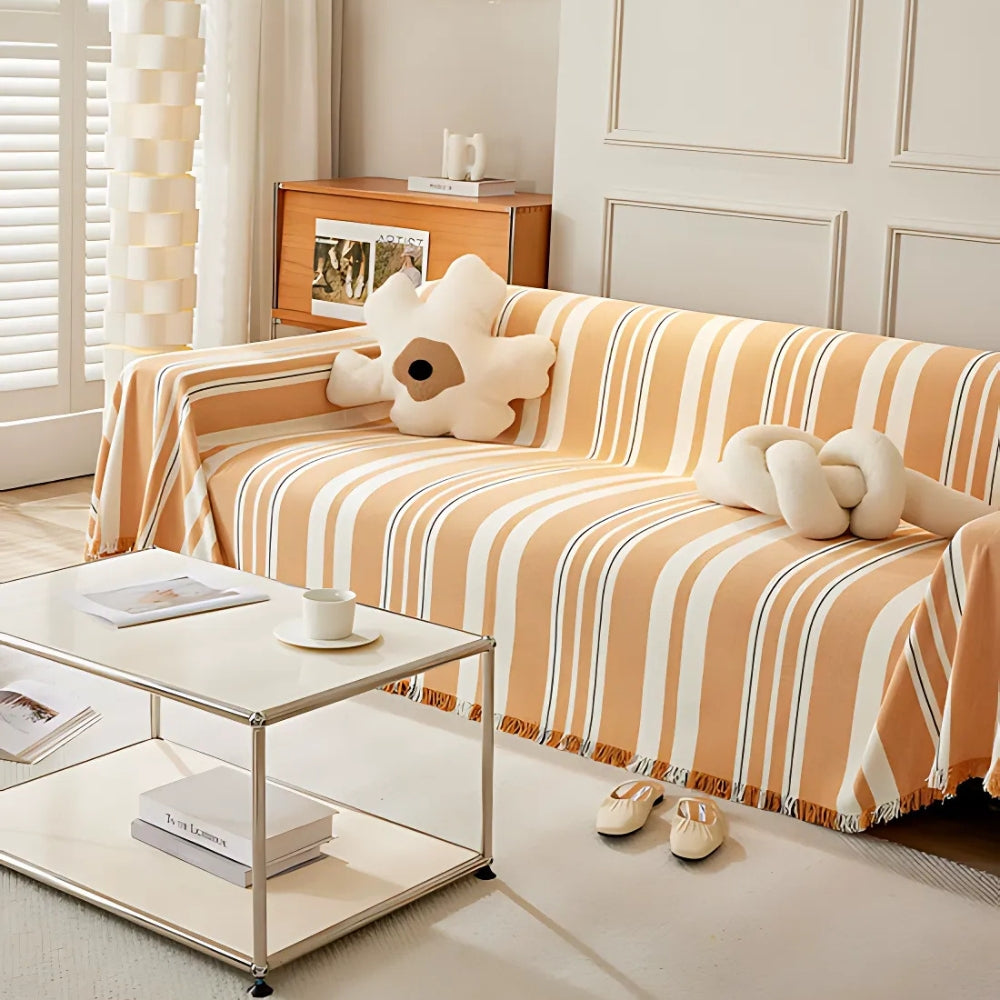 Cleo Sofa Cover - Breathable Chenille, Timeless Stripes 8