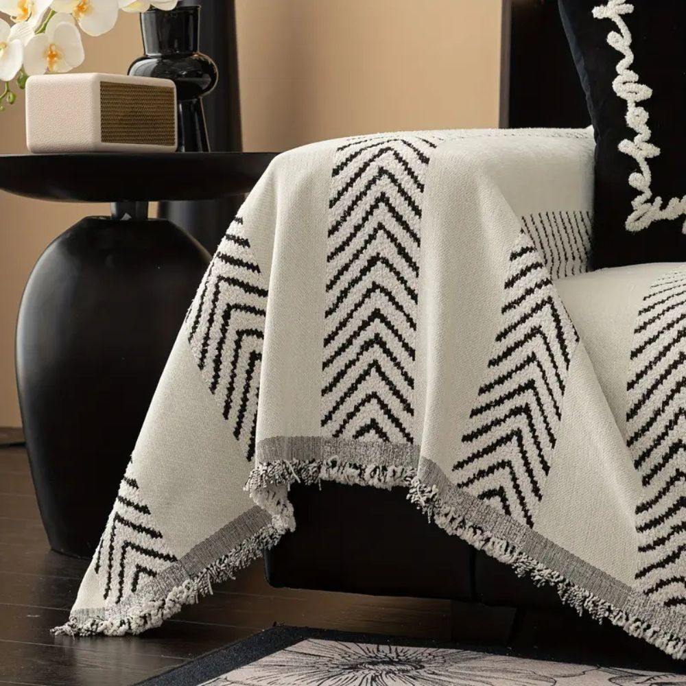 Cleo Sofa Cover - Soft Microfiber, Chevron Design for Couch and Sectional 6