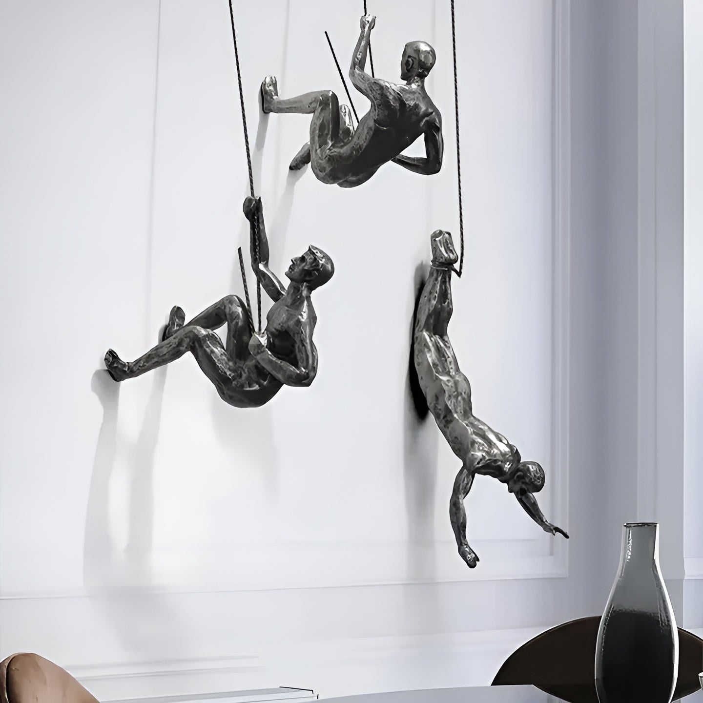 Climbera Wall Art Set - Metal Climbing Men Trio, Modern Industrial Decor 6