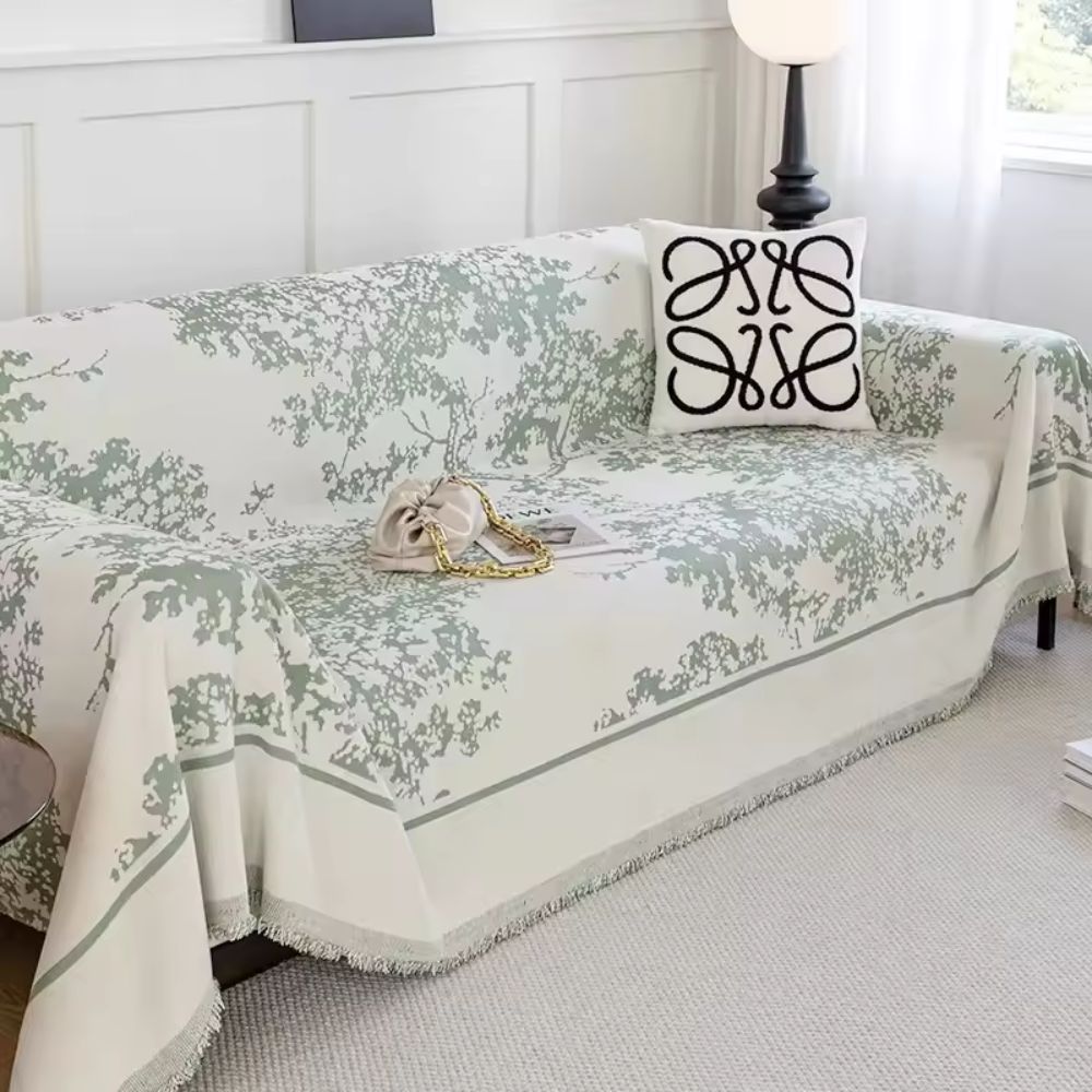 Clover Slipcover Sofa - Soft Chenille, Floral Design 0