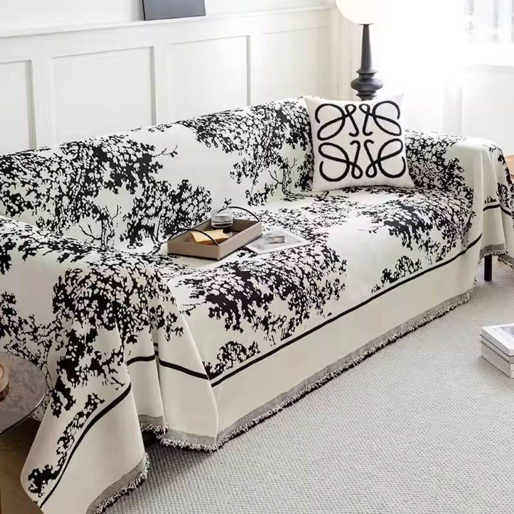 Clover Slipcover Sofa - Soft Chenille, Floral Design 3
