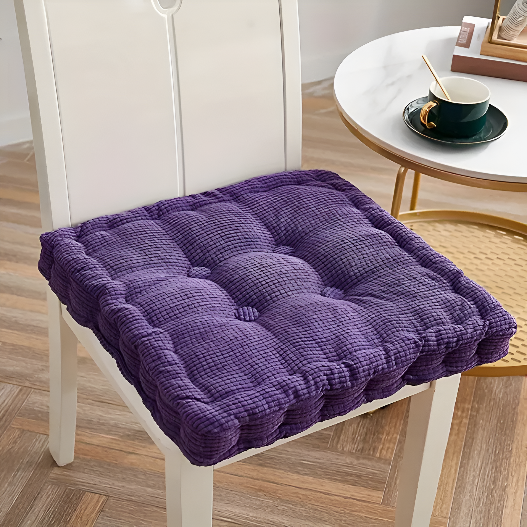 Cora Dining Chair Cushions - Soft Corduroy, Stackable Design 4