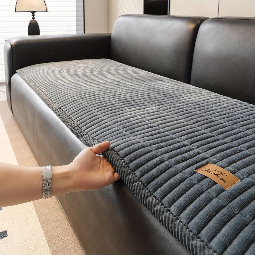 Cozmo Couch Cover - Quilted Microfiber, Modern Design for Sectional Sofas and Dogs 2