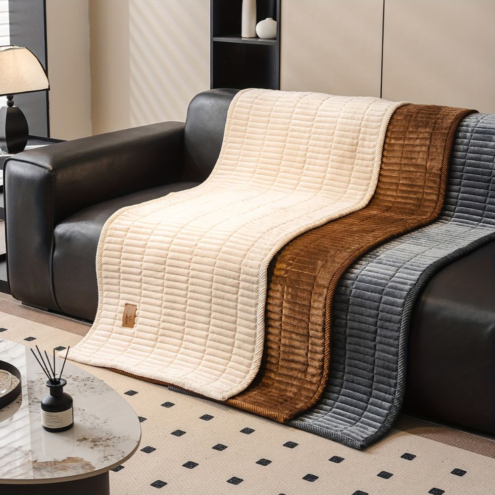 Cozmo Couch Cover - Quilted Microfiber, Modern Design for Sectional Sofas and Dogs 5