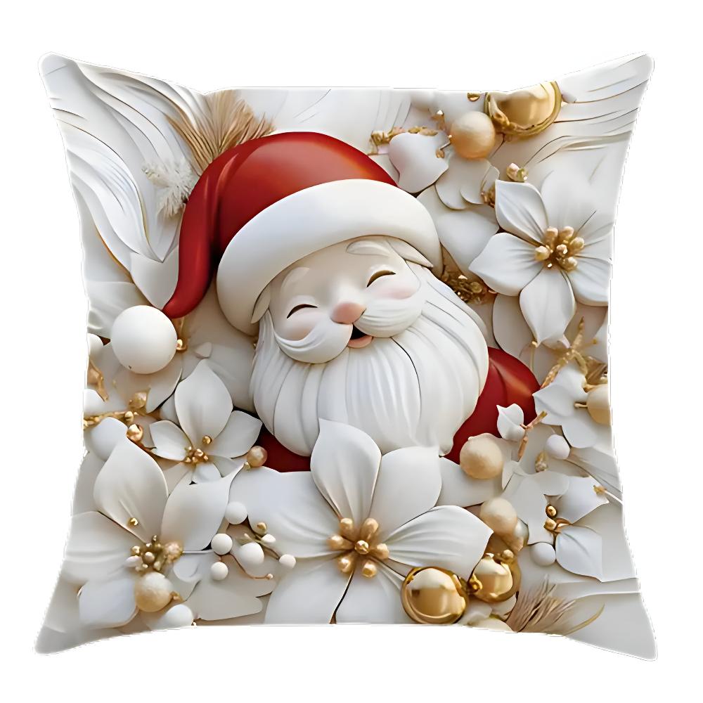 Crescent Christmas Pillow Covers - Velvet, Set of 4 with Holiday Designs 5
