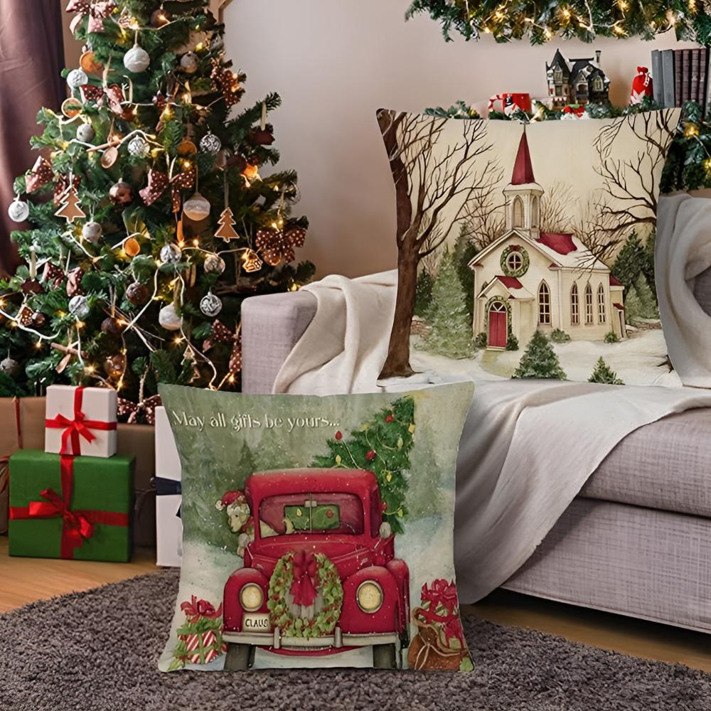 Creston Cardinal Cushion Cover - Polyester Linen Festive Decor 2