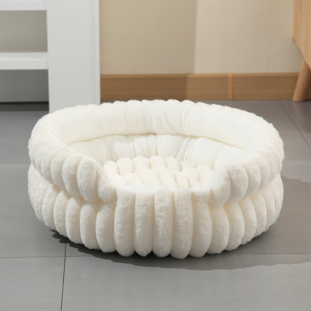 Creston Donut Pet Bed - Soft Plush Fabric, Cozy Support for Dogs and Cats 1