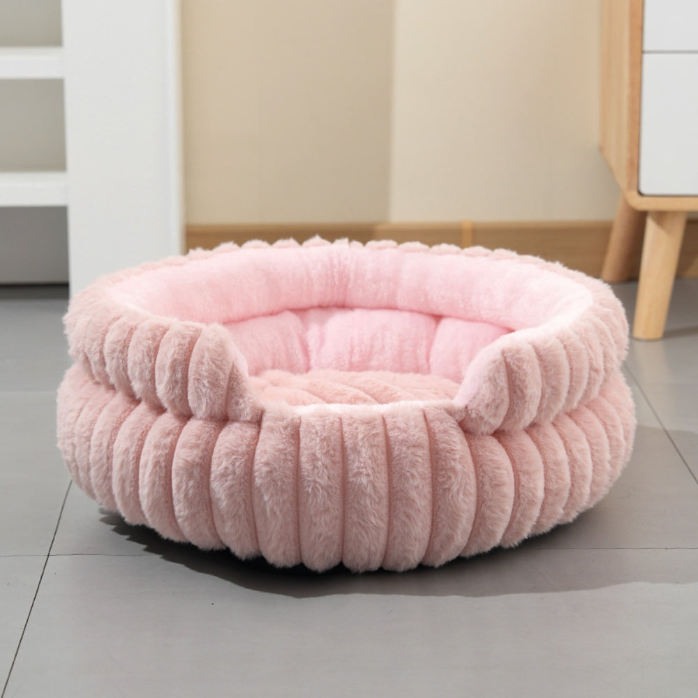 Creston Donut Pet Bed - Soft Plush Fabric, Cozy Support for Dogs and Cats 2