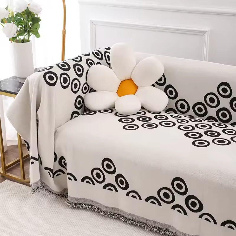 Cypress Sofa Cover - Soft Chenille, Patterned Design with Tassel Trim 0