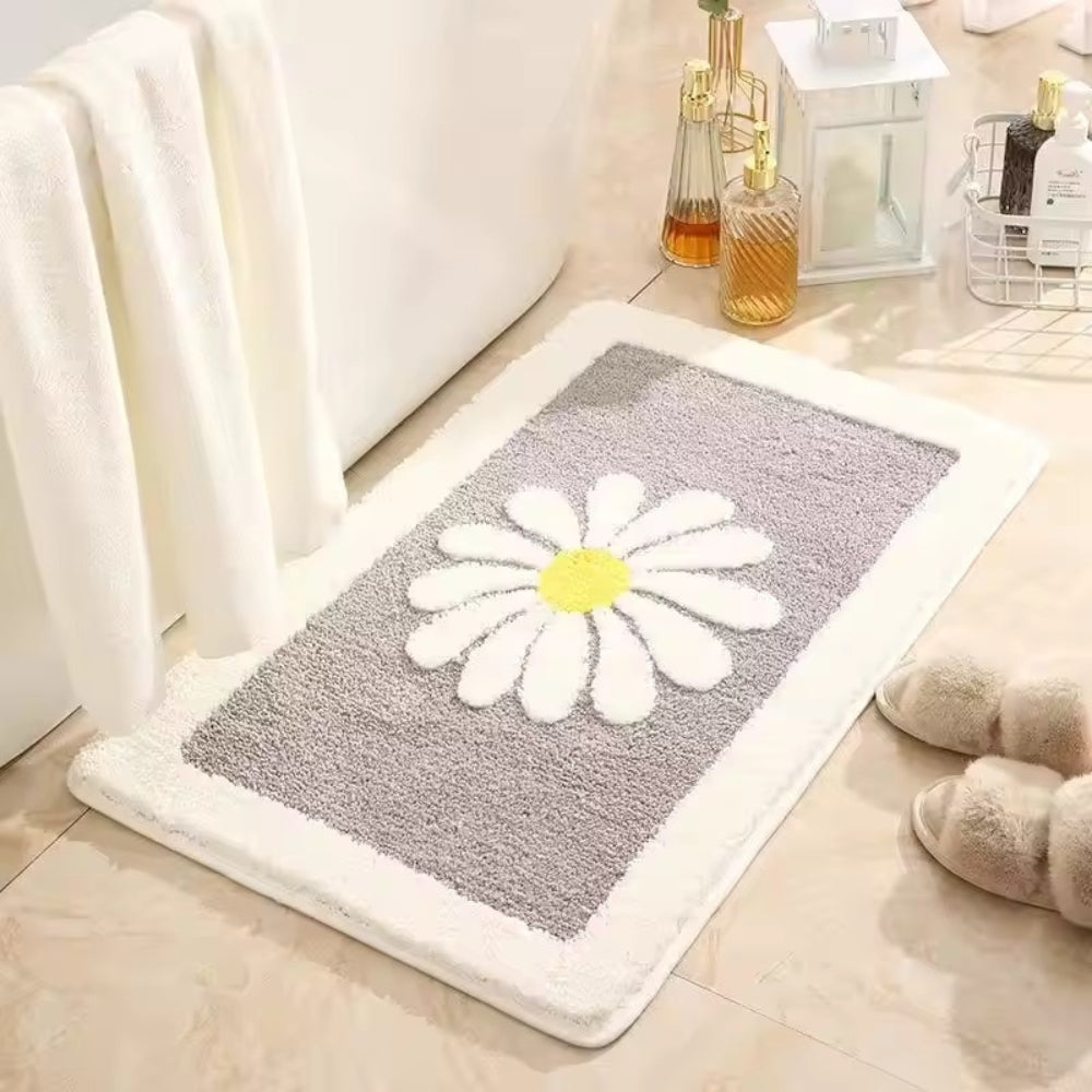 Daisy Bloom Bath Mat - Soft Microfiber, Non-Slip Design 7