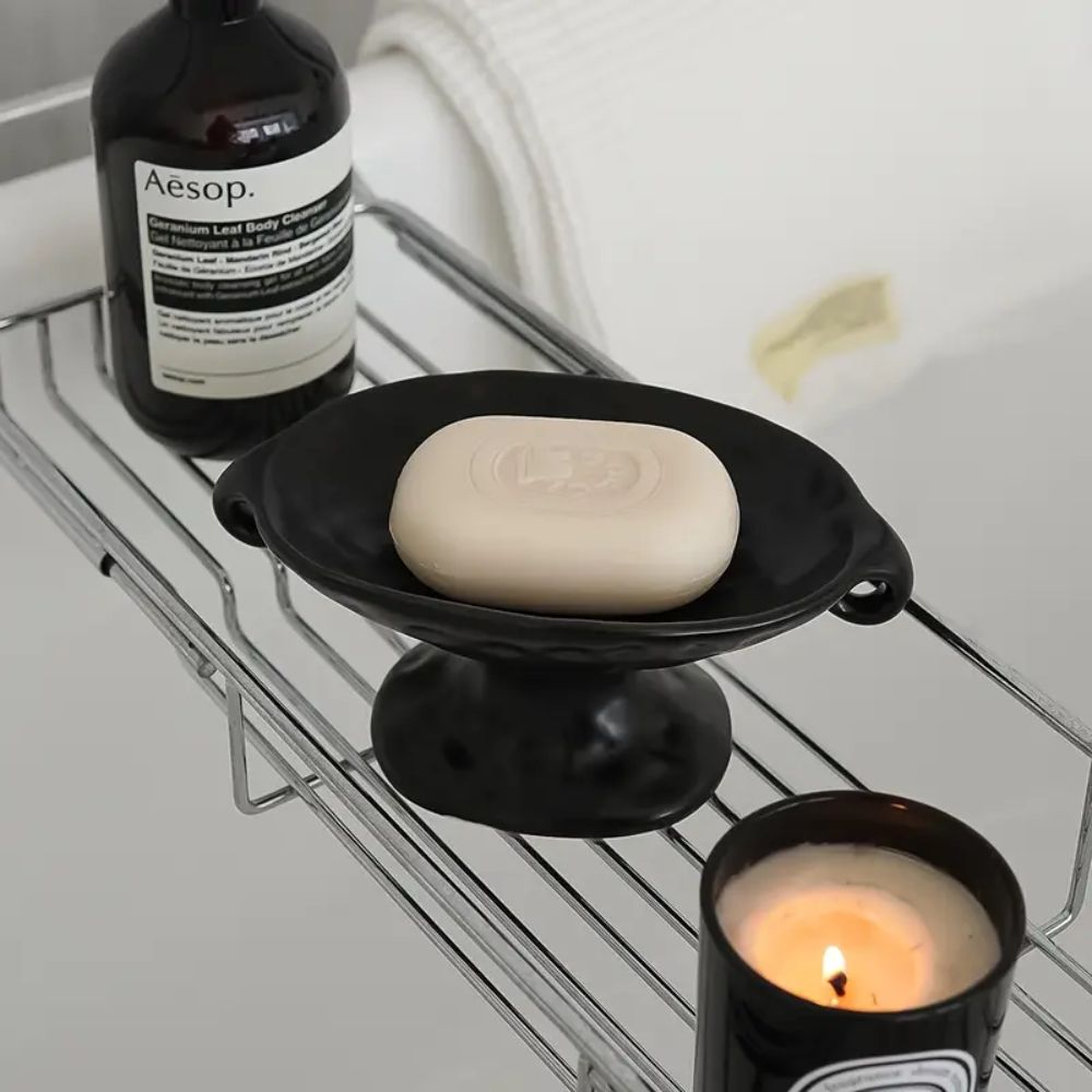Daisy Ceramic Organizer - Elegant Oval Design, Dual Handles 3