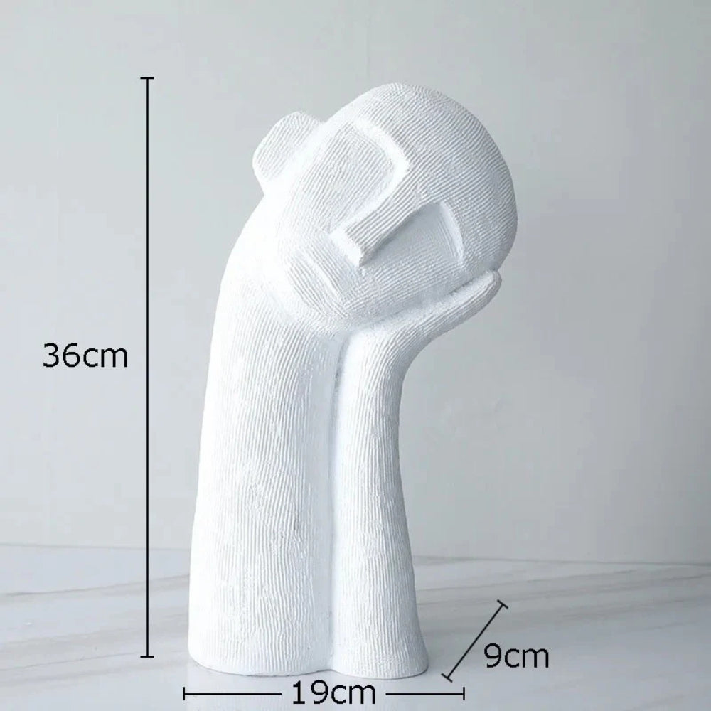 Dare Figurine - Modern Abstract Resin Sculpture, Asymmetrical Design 0