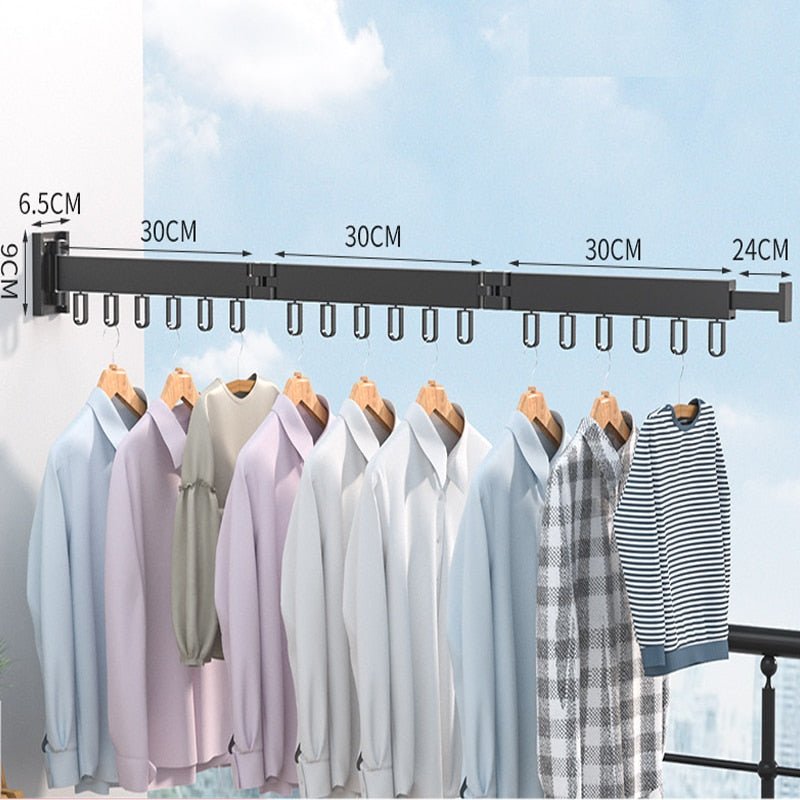 Daxon Wall Mounted Clothes Drying Rack - Collapsible Stainless Steel Design 3