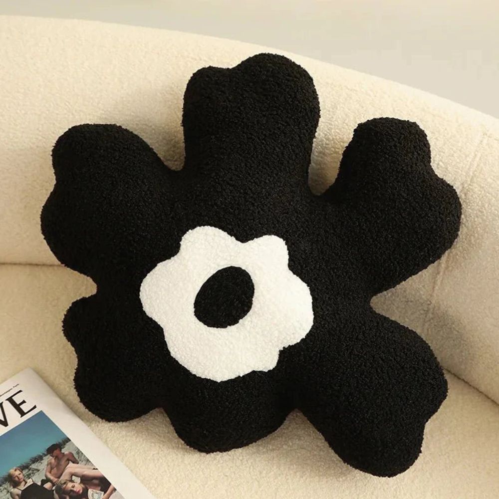 Dazzle Flower Cushion - Plush Fabric, Abstract Daisy Design 0