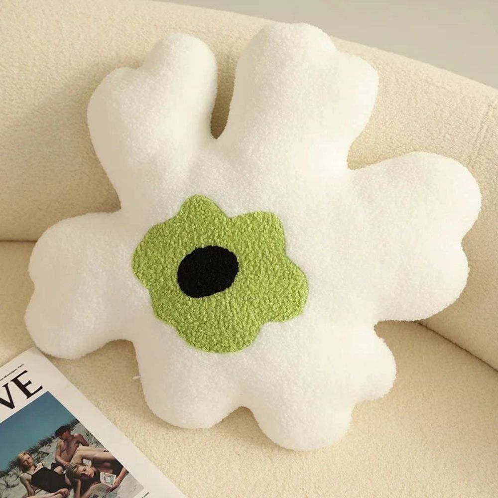 Dazzle Flower Cushion - Plush Fabric, Abstract Daisy Design 3
