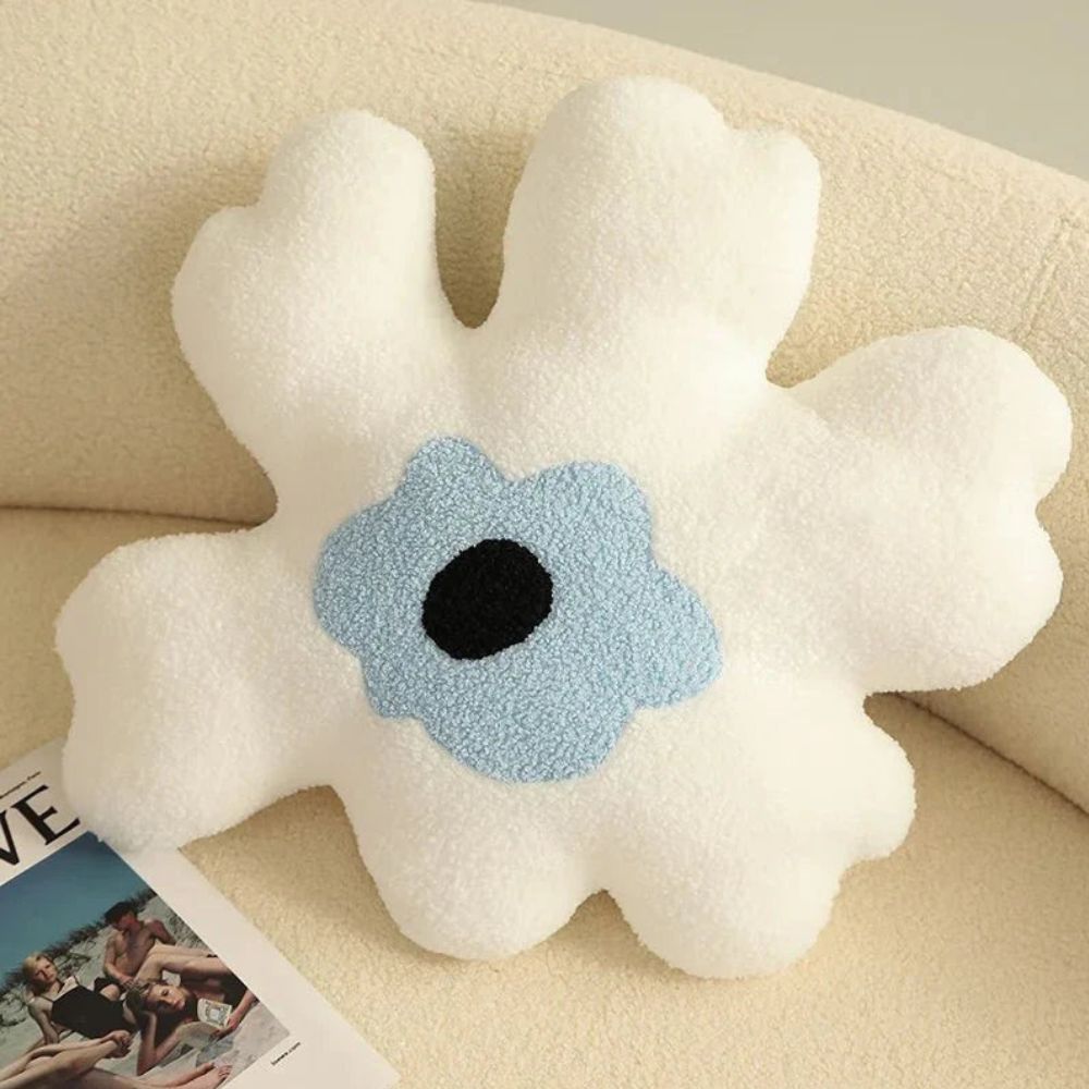 Dazzle Flower Cushion - Plush Fabric, Abstract Daisy Design 4