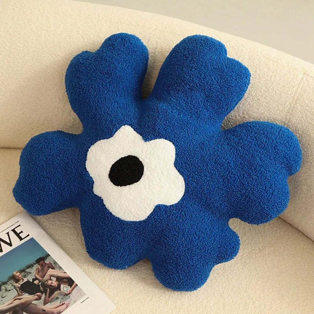 Dazzle Flower Cushion - Plush Fabric, Abstract Daisy Design 5