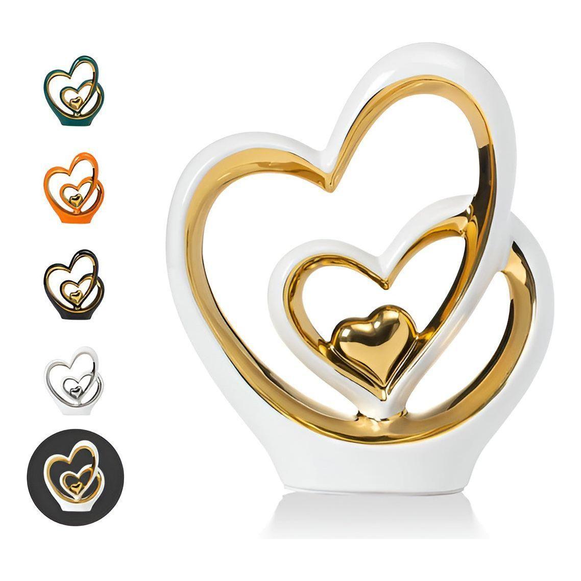 Diora Decorative Figure - Porcelain Double Heart Ornament 3