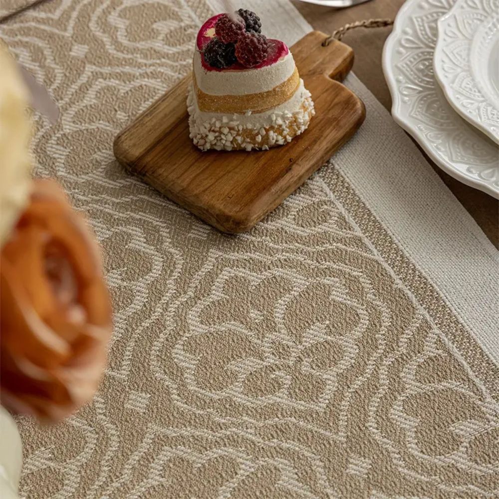 Dune Table Runner - Microfiber Blend, Boho Damask Design 3