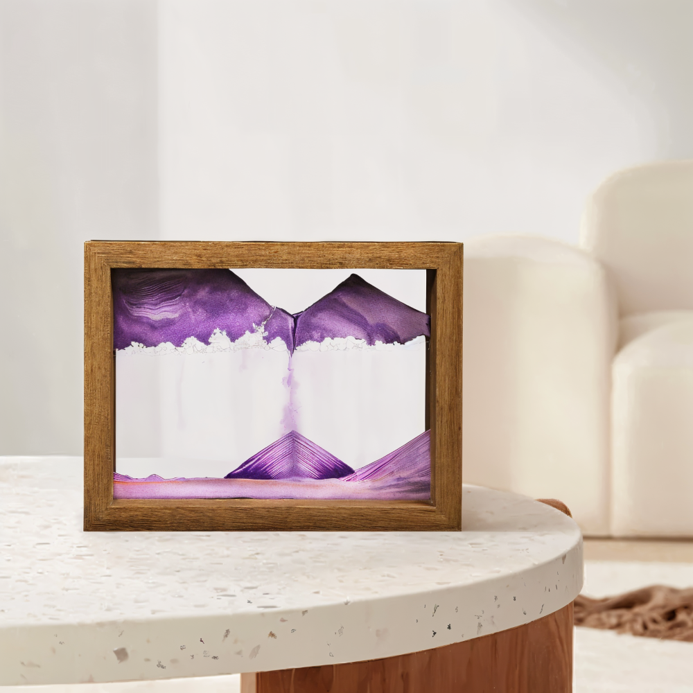 DynaFlow Sand Art - 360° Rotating Glass Landscape, Decorative Home Accent 3