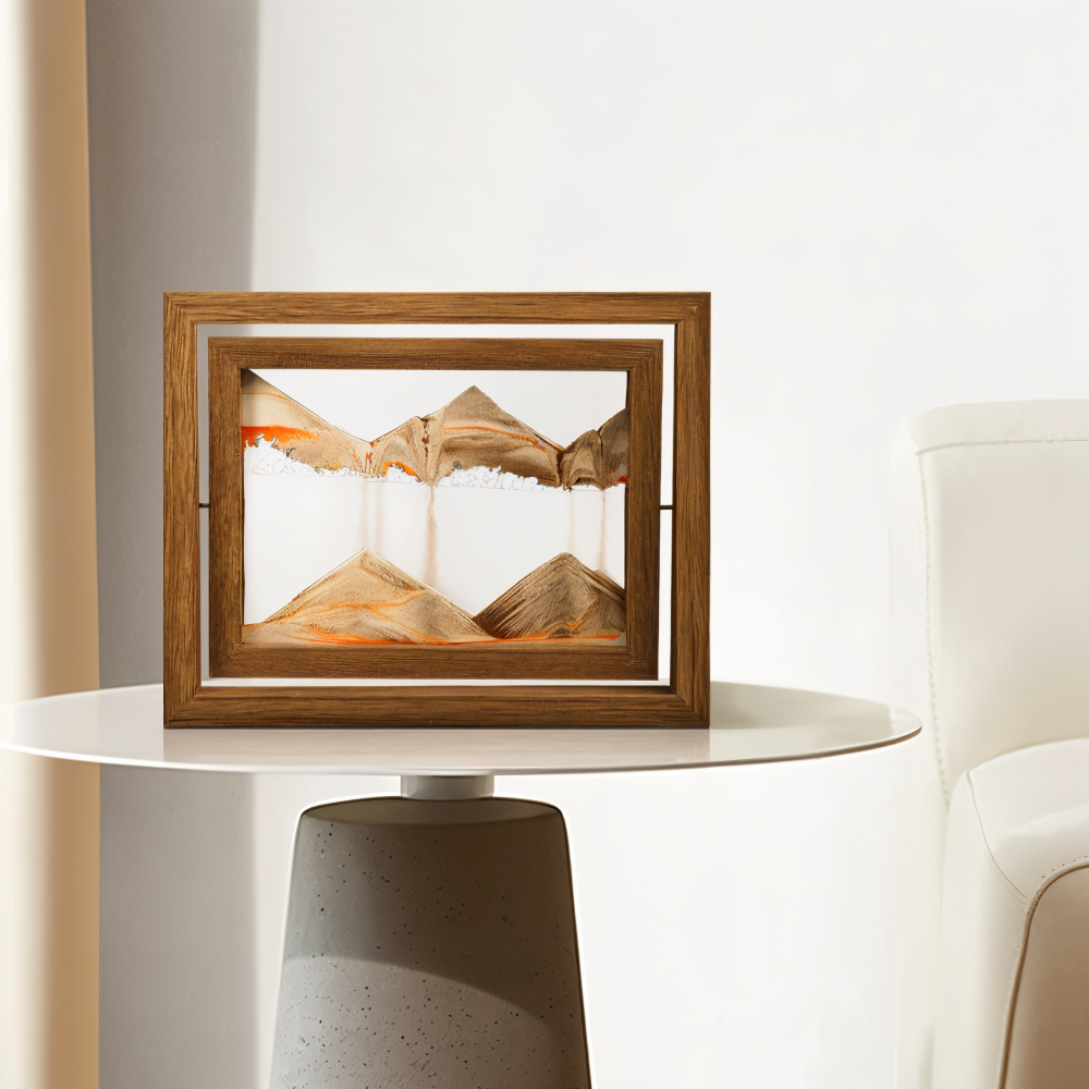 DynaFlow Sand Art - 360° Rotating Glass Landscape, Decorative Home Accent 5