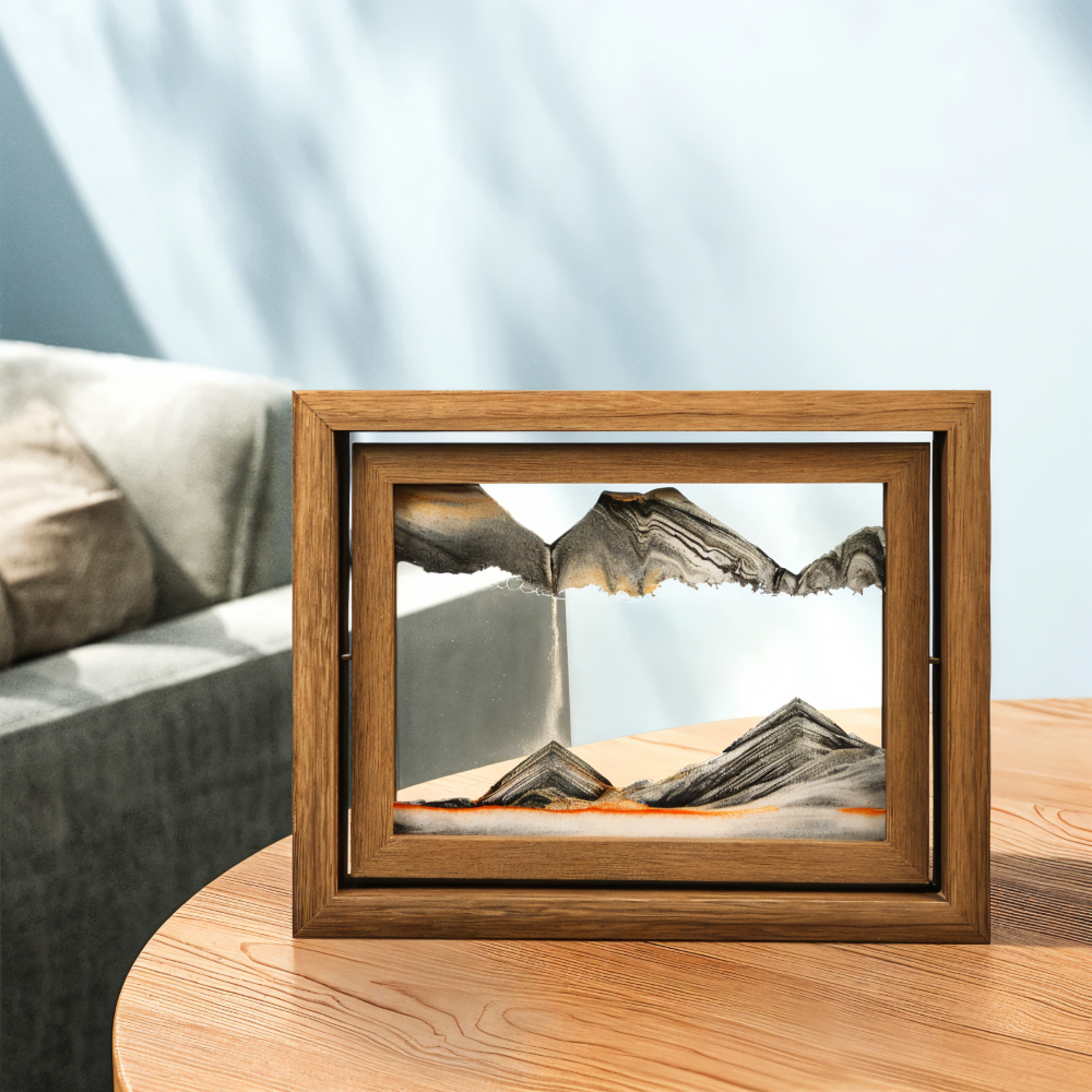 DynaFlow Sand Art - 360° Rotating Glass Landscape, Decorative Home Accent 6