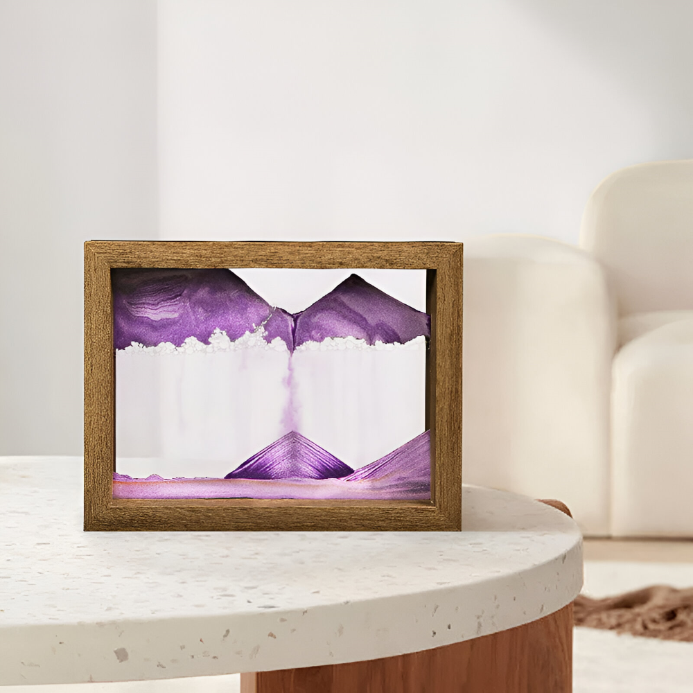 DynaFlow Sand Art - 360° Rotating Glass Landscape, Decorative Home Accent 8
