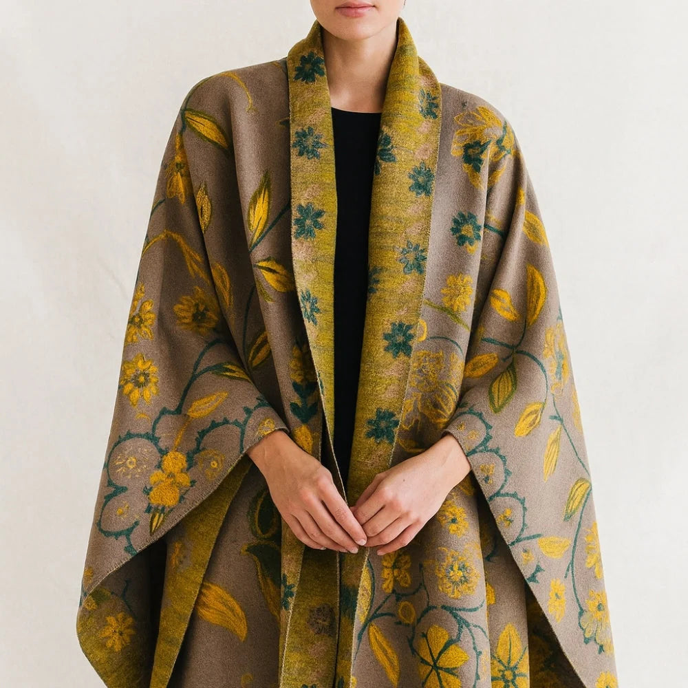 Elara Shawl Scarf - Double-Sided Floral Microfiber, Warm and Stylish 1