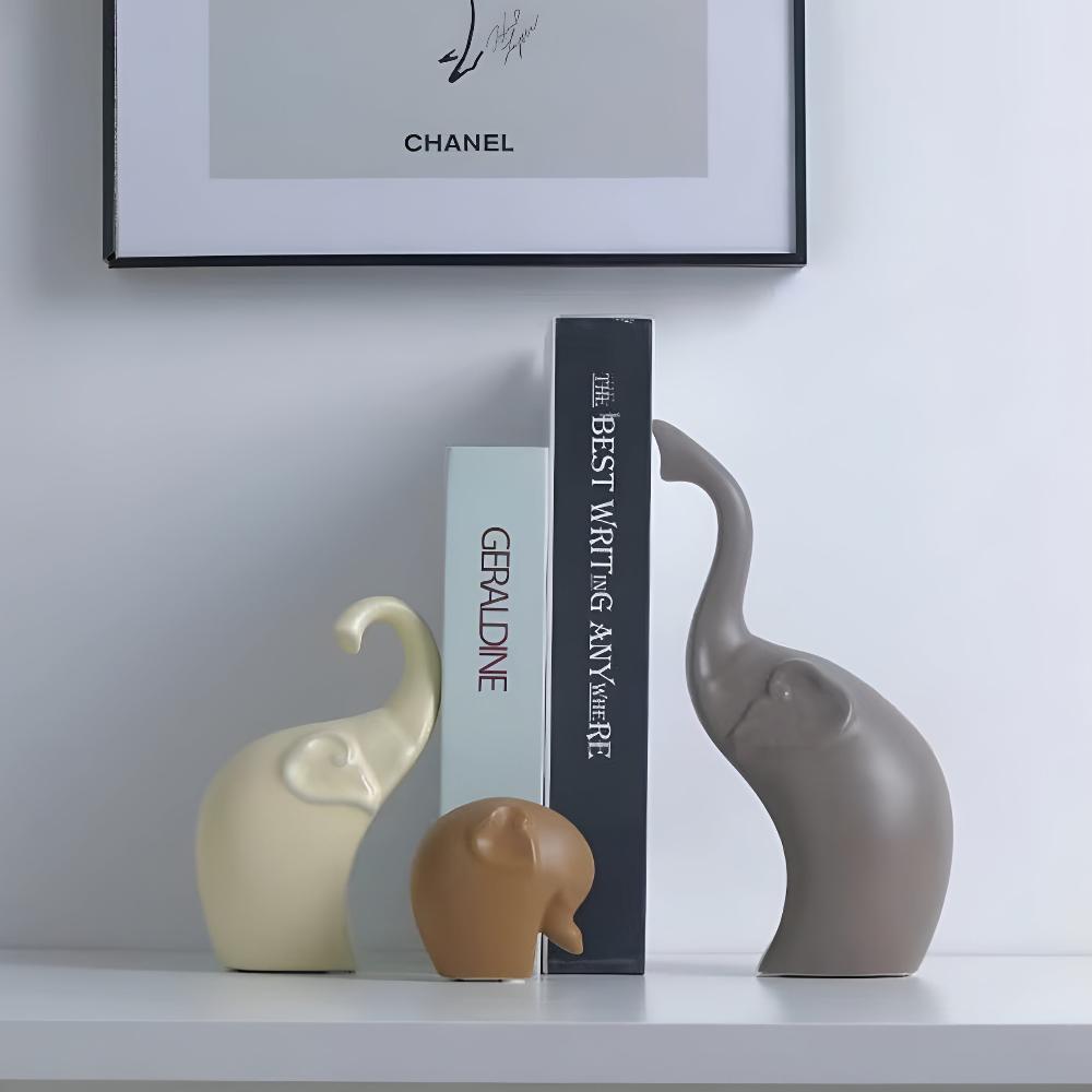 Elysia Elephant Sculpture Set - High-Quality Resin, Abstract Design 3