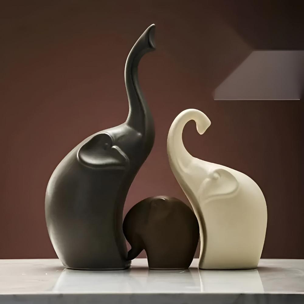 Elysia Elephant Sculpture Set - High-Quality Resin, Abstract Design 4