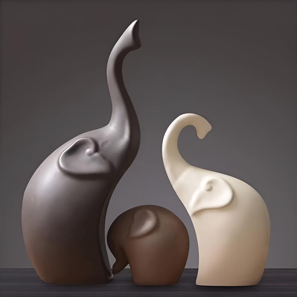 Elysia Elephant Sculpture Set - High-Quality Resin, Abstract Design 6