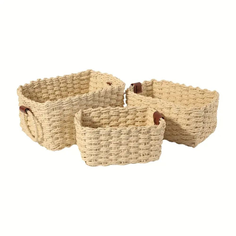 Elysia Rattan Basket Set - Handwoven, Lightweight Storage Baskets 10