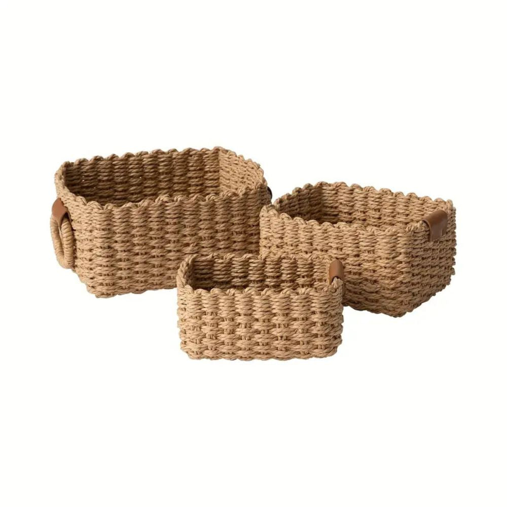Elysia Rattan Basket Set - Handwoven, Lightweight Storage Baskets 9