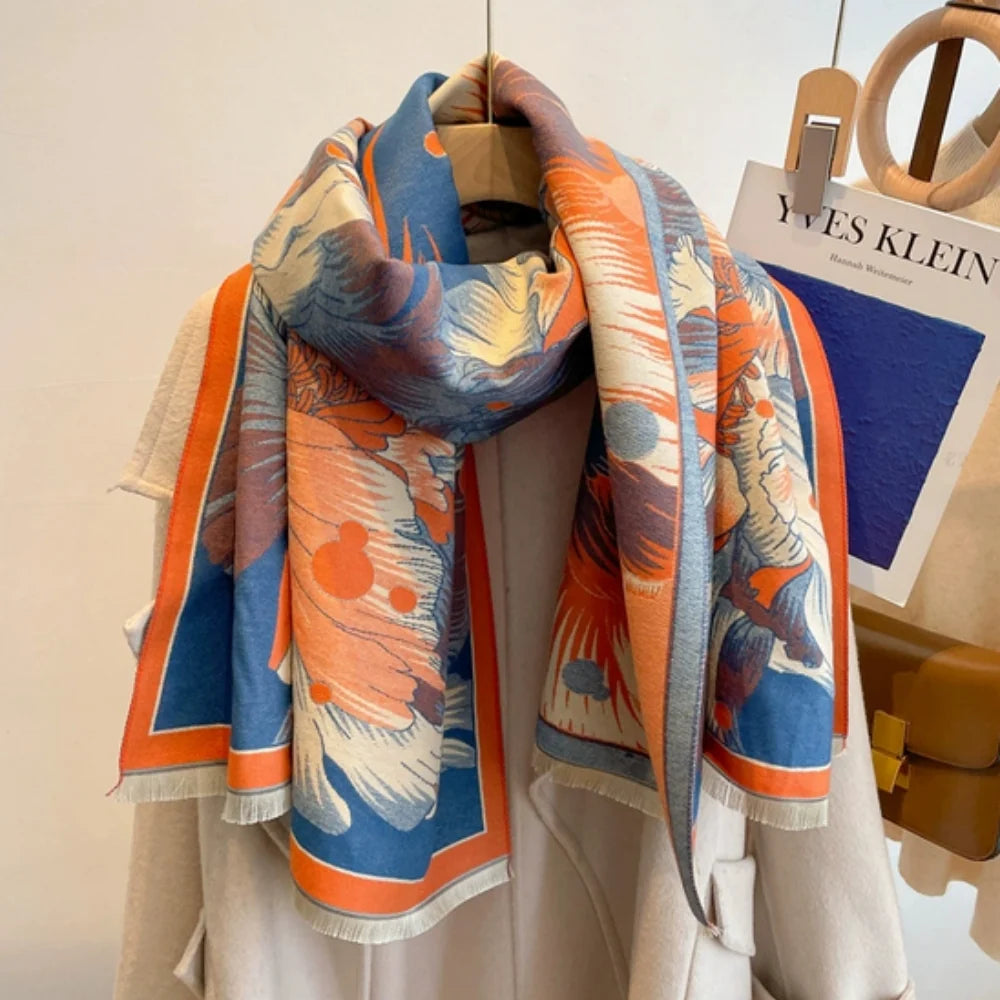 Elysia Scarf for Women - Microfiber Blend, Floral Jacquard Design 0