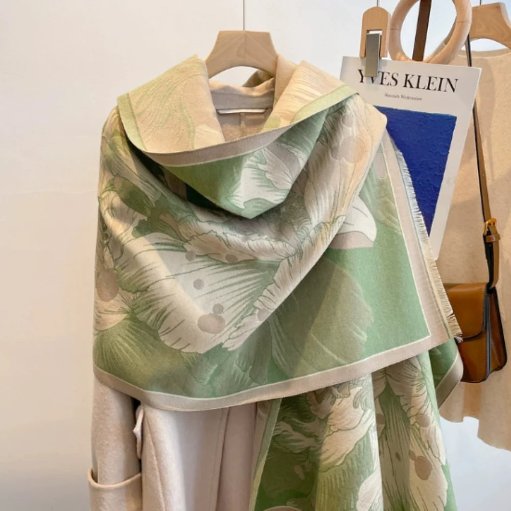 Elysia Scarf for Women - Microfiber Blend, Floral Jacquard Design 3