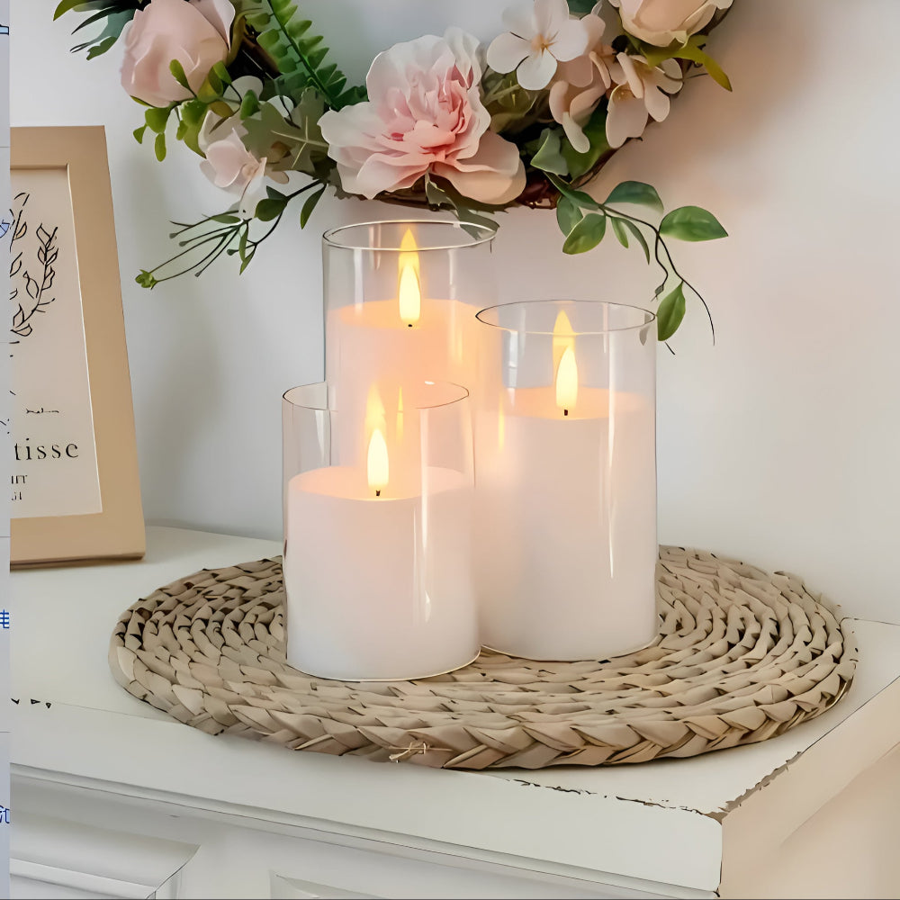Elysian Flameless Candle Set - 3D LED, Remote Controlled, Safe Ambience 0