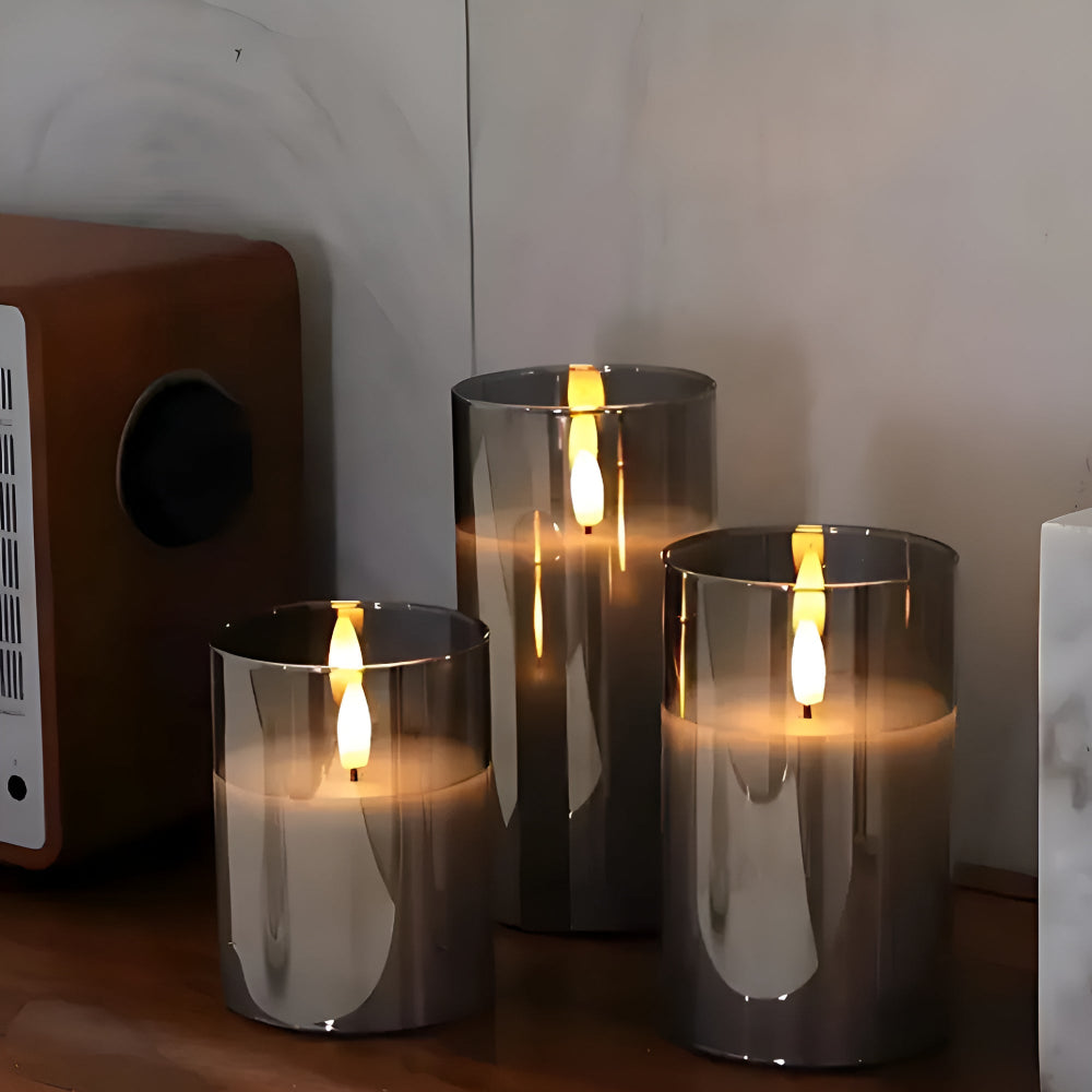 Elysian Flameless Candle Set - 3D LED, Remote Controlled, Safe Ambience 1