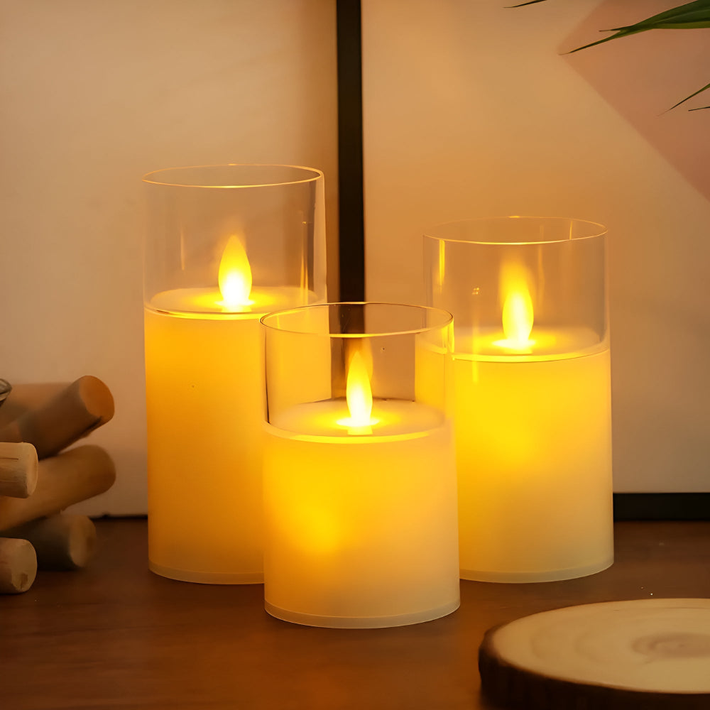 Elysian Flameless Candle Set - 3D LED, Remote Controlled, Safe Ambience 9