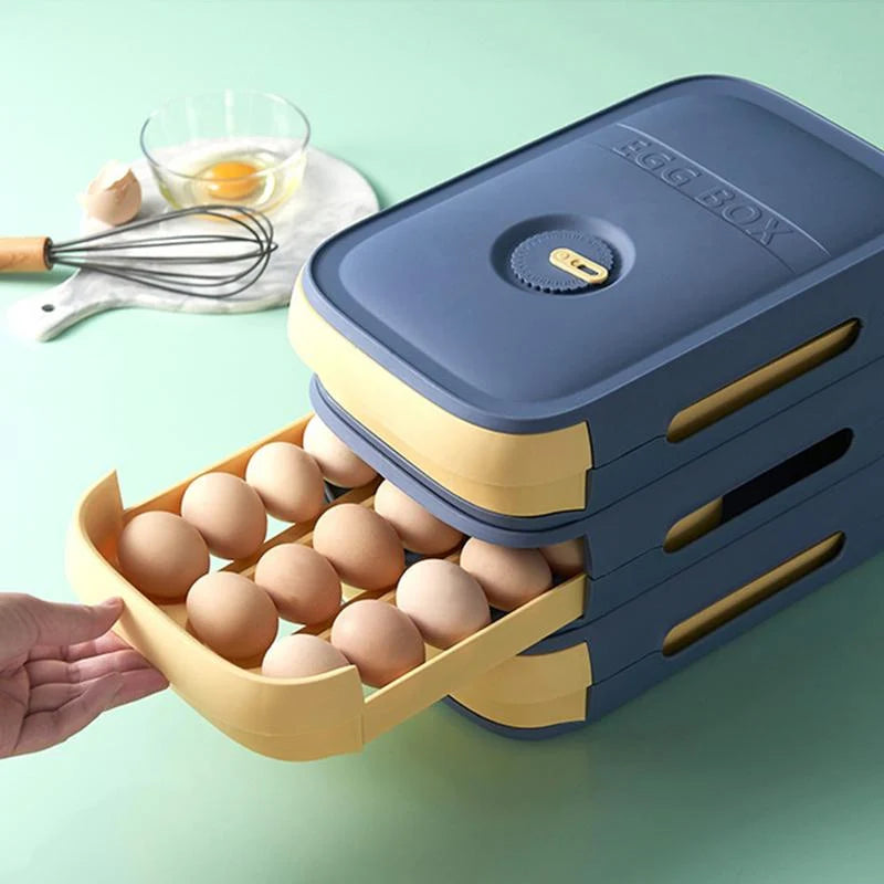 Evara Egg Container for Fridge - Stackable with Pull-Out Drawer 3
