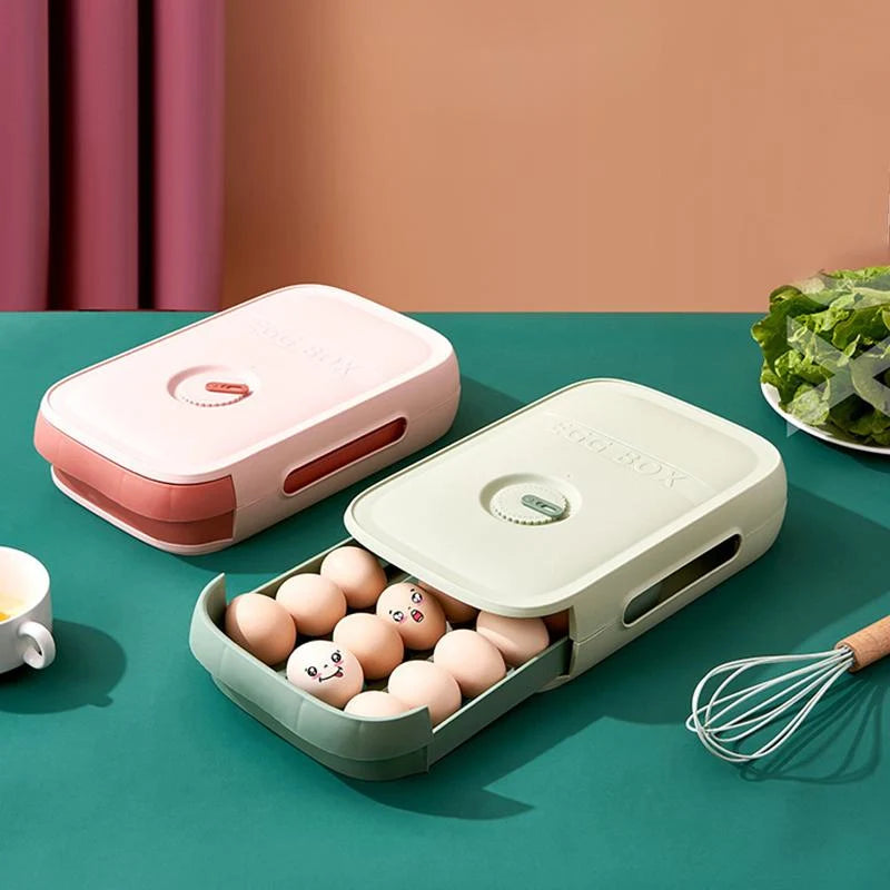 Evara Egg Container for Fridge - Stackable with Pull-Out Drawer 6