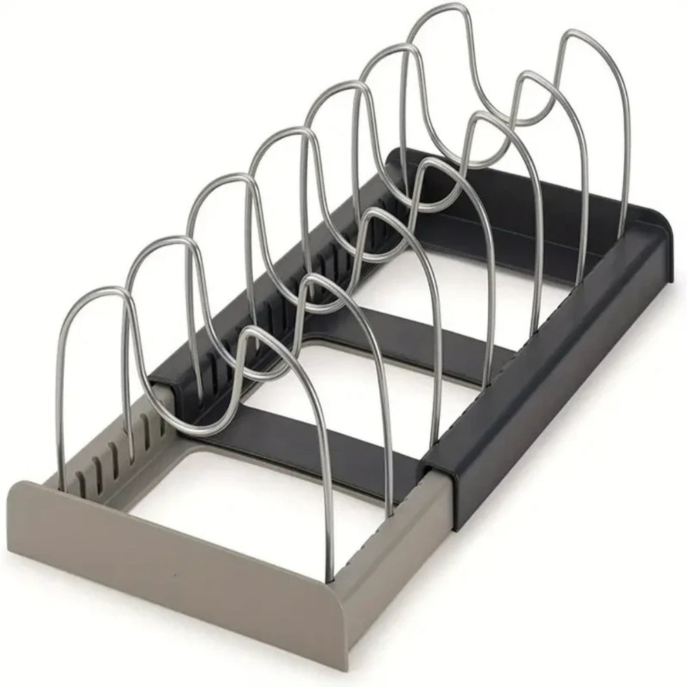 Evara Pot and Pans Organizer Rack - Adjustable Metal, Space-Saving Design 3