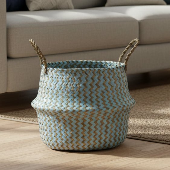 NordicNest Fold – Woven Plant Basket – Boho Storag Decor Piece